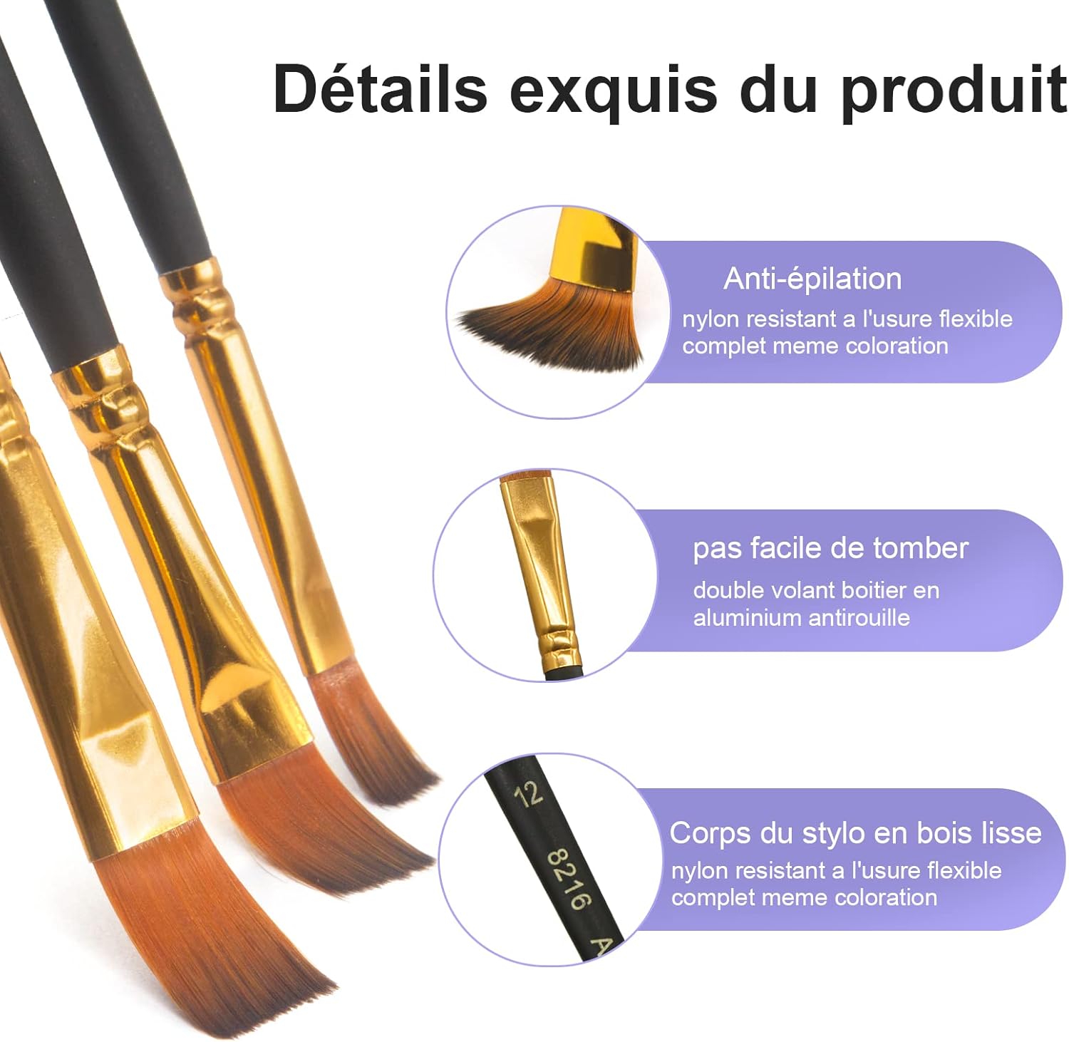 Pinceaux Précis en Nylon pour Artistes Créatifs – Image 3