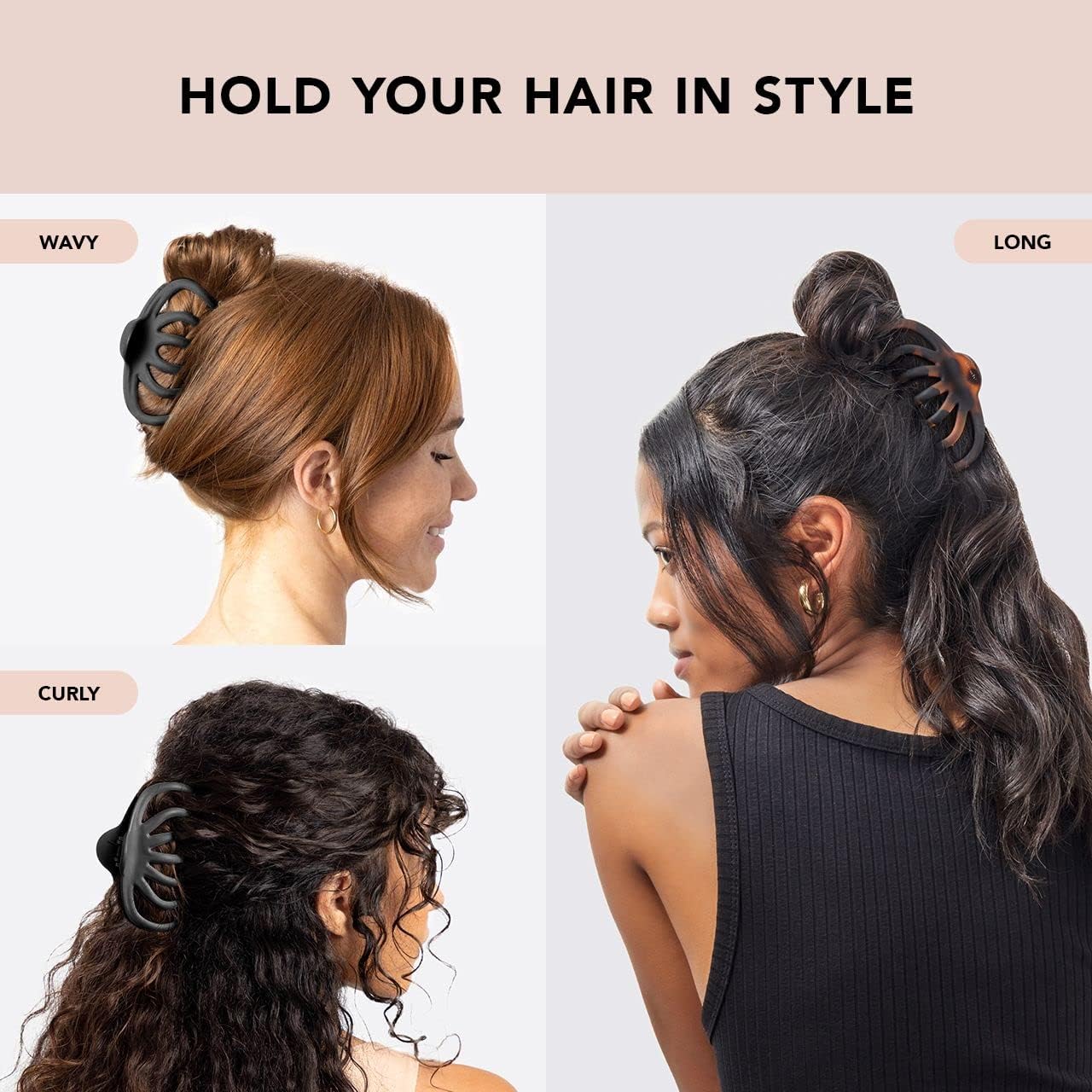 Kitsch : Lot de 2 pinces à cheveux style pieuvre pour femmes aux cheveux épais, élégantes et pratiques – Image 4