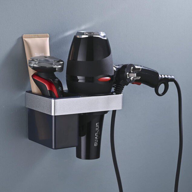Support sèche cheveux mural en aluminium : solution élégante et pratique pour salle de bain
