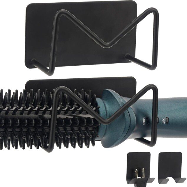 Support mural en acier au carbone : solution élégante pour fer à friser et fer à lisser Optimisez votre espace avec ce support mural noir, idéal pour les passionnés de coiffure à la recherche d'un rangement pratique et stylé.