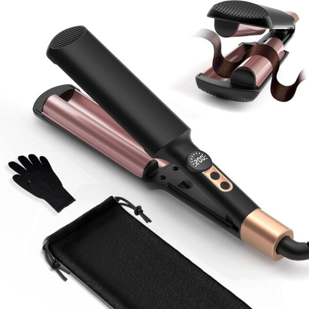 Boucleur à cheveux wavy : l'outil idéal pour réaliser de magnifiques mini boucles Découvrez le fer à onduler pour cheveux longs et courts, parfait pour les débutants, avec 5 températures réglables et un affichage LCD pour un coiffage sans brûlures.
