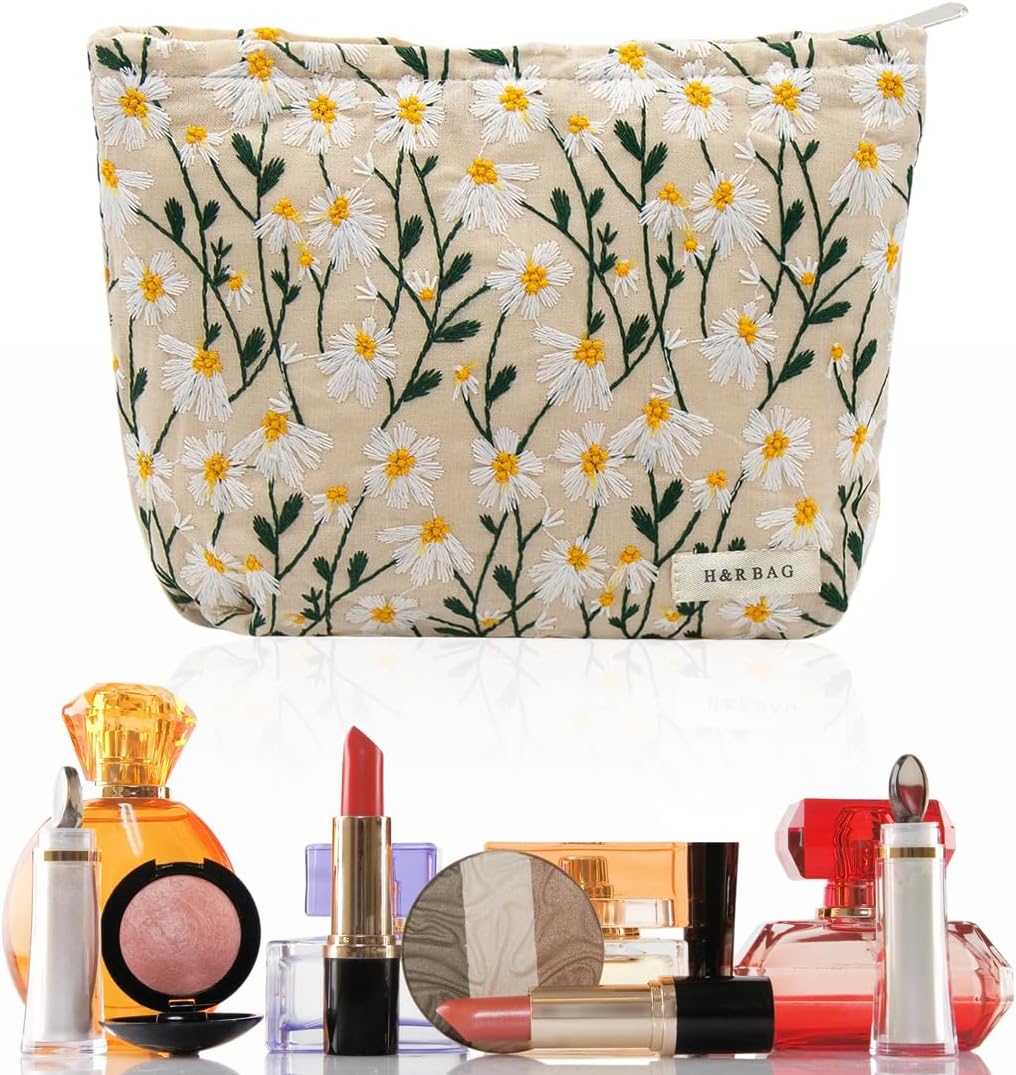 Trousse de maquillage en toile : l’accessoire idéal pour les femmes en voyage   Optimisez votre routine beauté avec cette trousse de toilette portable et élégante