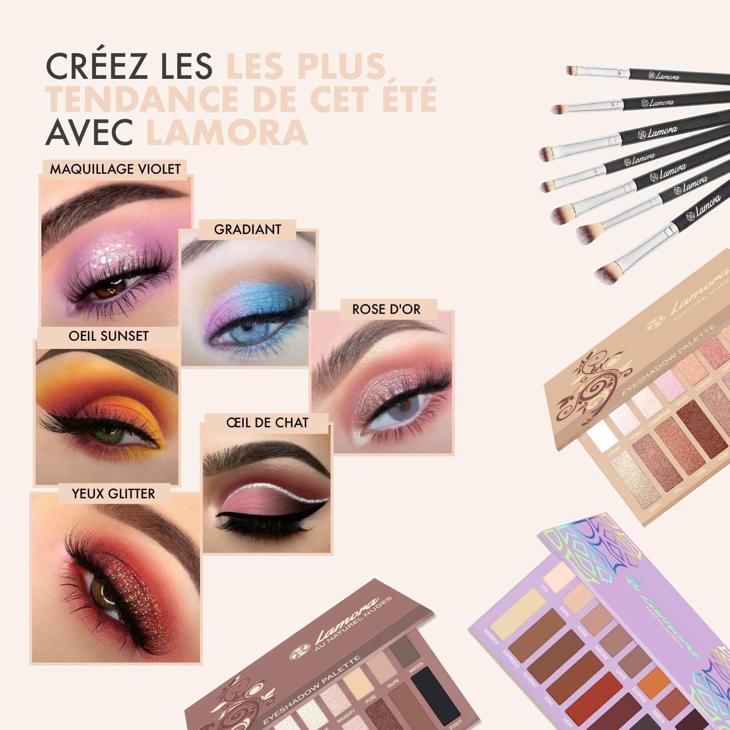 Set de pinceaux de maquillage pour les yeux : maîtrisez l'art du fard à paupières et de l'eyeliner avec ce kit essentiel de 7 pièces aux poils soyeux – Image 6