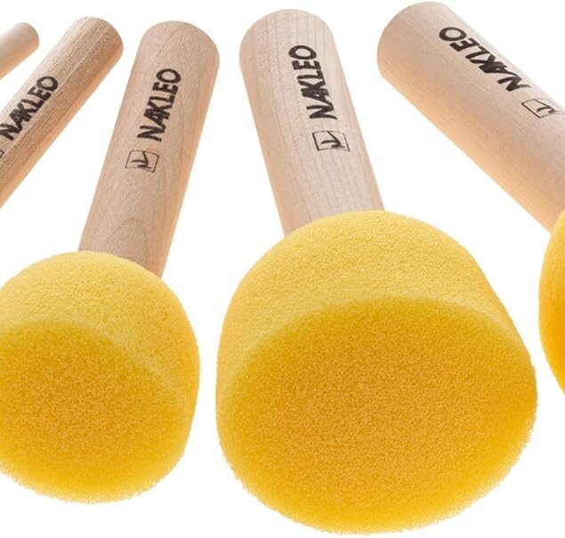 Pinceau mousse pour artistes : lot de 5 pinceaux de qualité pour peinture, pochoir et acrylique