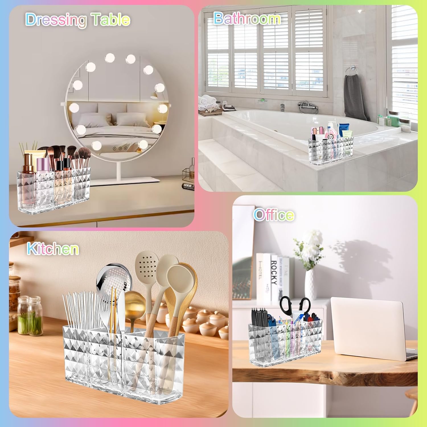Organisateur maquillage : rangement élégant pour pinceaux et cosmétiques, idéal pour les passionnées de beauté – Image 3