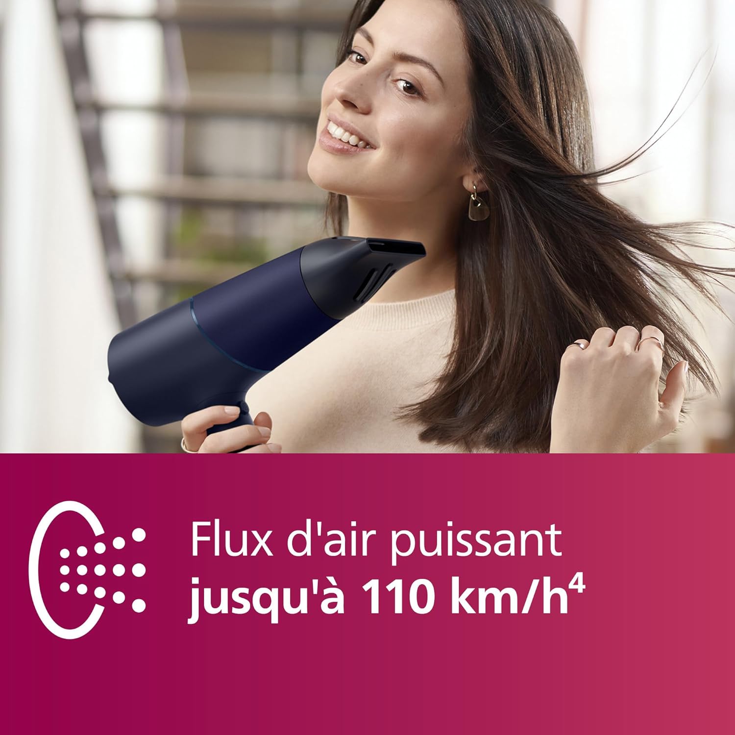 Sèche-cheveux ionique Philips 5000 Series : performance optimale pour un coiffage parfait Découvrez la technologie ThermoShield pour protéger vos cheveux tout en les stylisant – Image 3