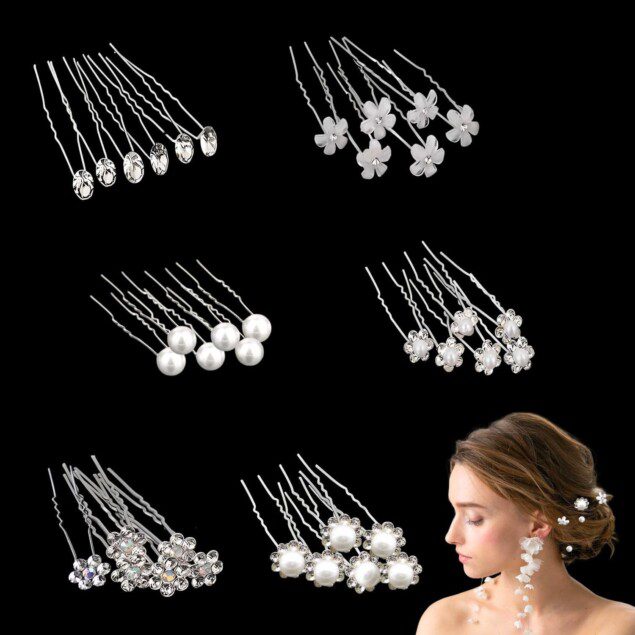 Épingles à cheveux de mariage : 36 accessoires élégants avec perles et fleurs pour sublimer votre coiffure lors des cérémonies et occasions spéciales