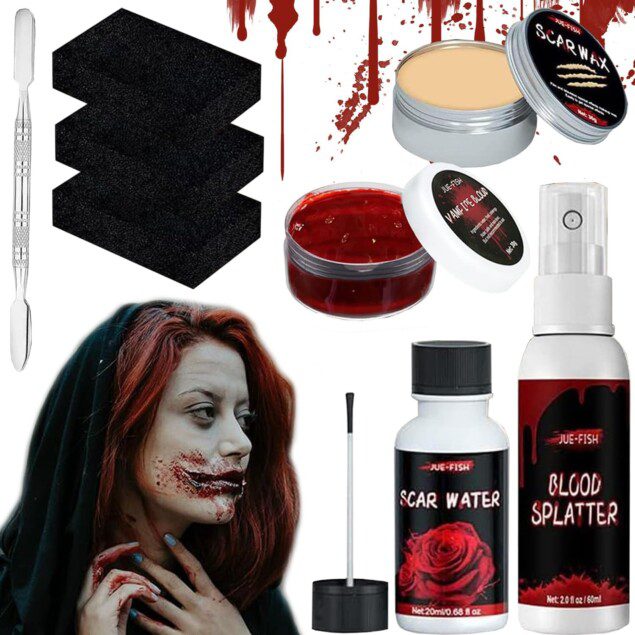 Maquillage Halloween effets spéciaux : kit complet pour un look de vampire saisissant