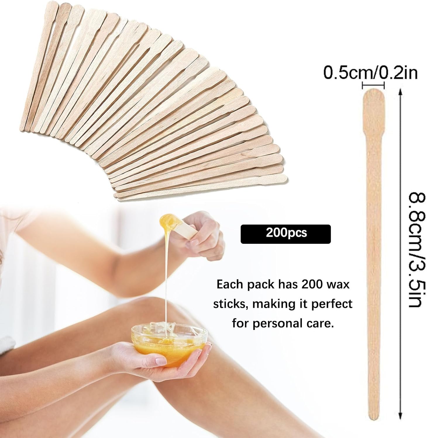 Bâtons de cire en bois : 200 pièces pour une épilation précise du corps et du visage – Image 3