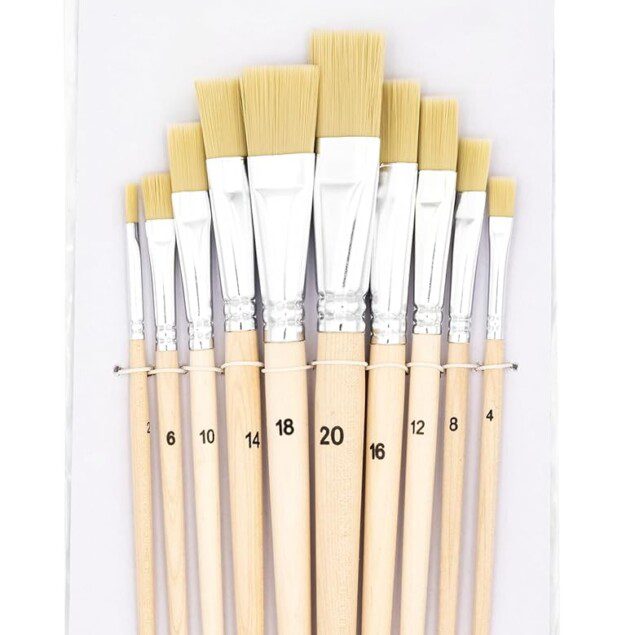 Kit de Pinceaux de Peinture : 10 Tailles Naturelles