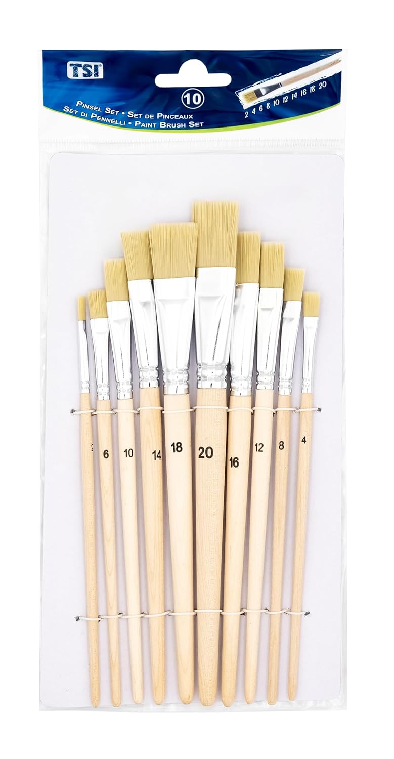 Kit de Pinceaux de Peinture : 10 Tailles Naturelles