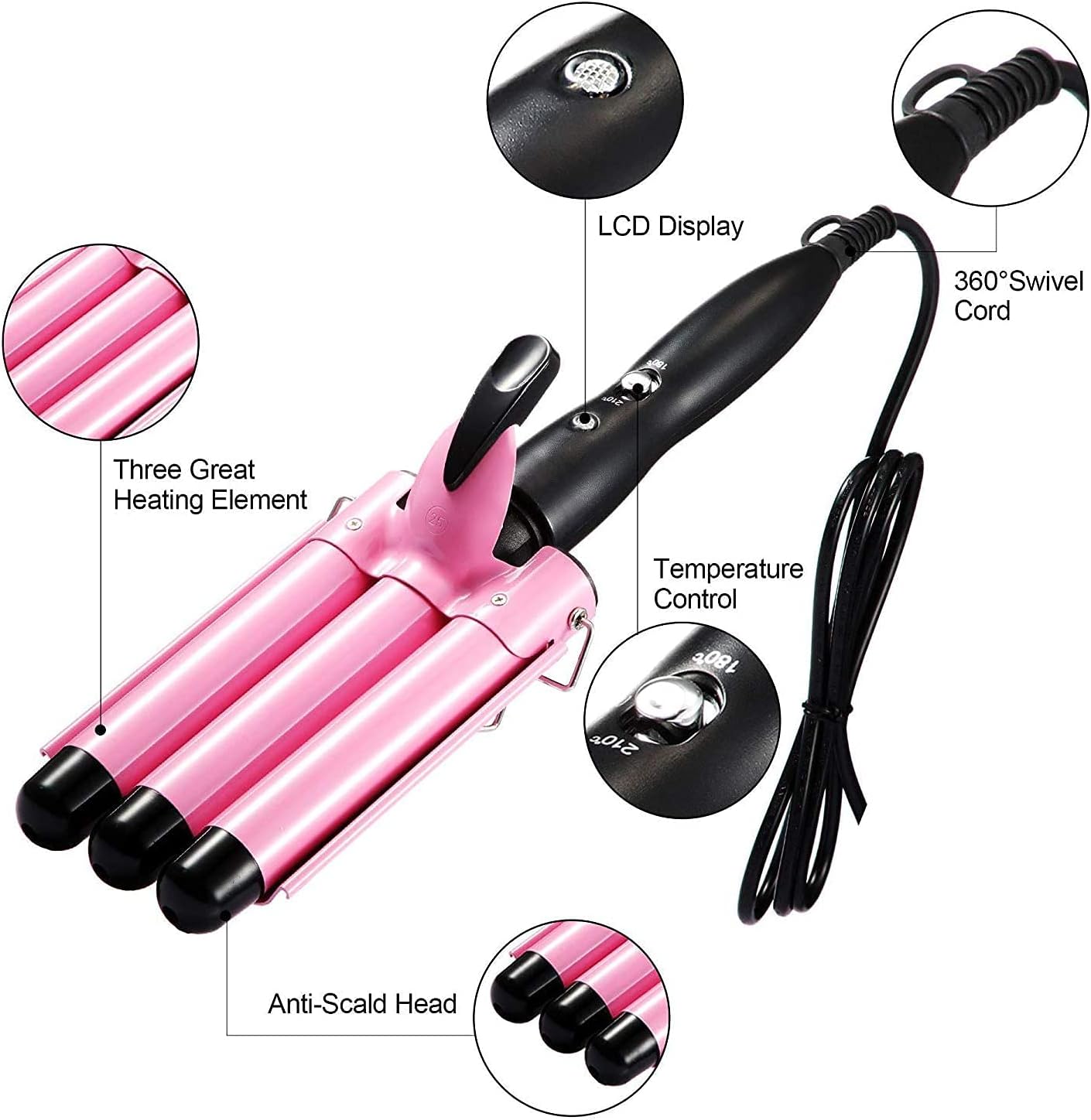 Bigoudi : le fer à friser en céramique pour des vagues glamour et durables Découvrez le Waver Curling Tourmaline Curler, l'outil idéal pour un coiffage élégant et personnalisé, parfait pour les passionnées de coiffure – Image 2