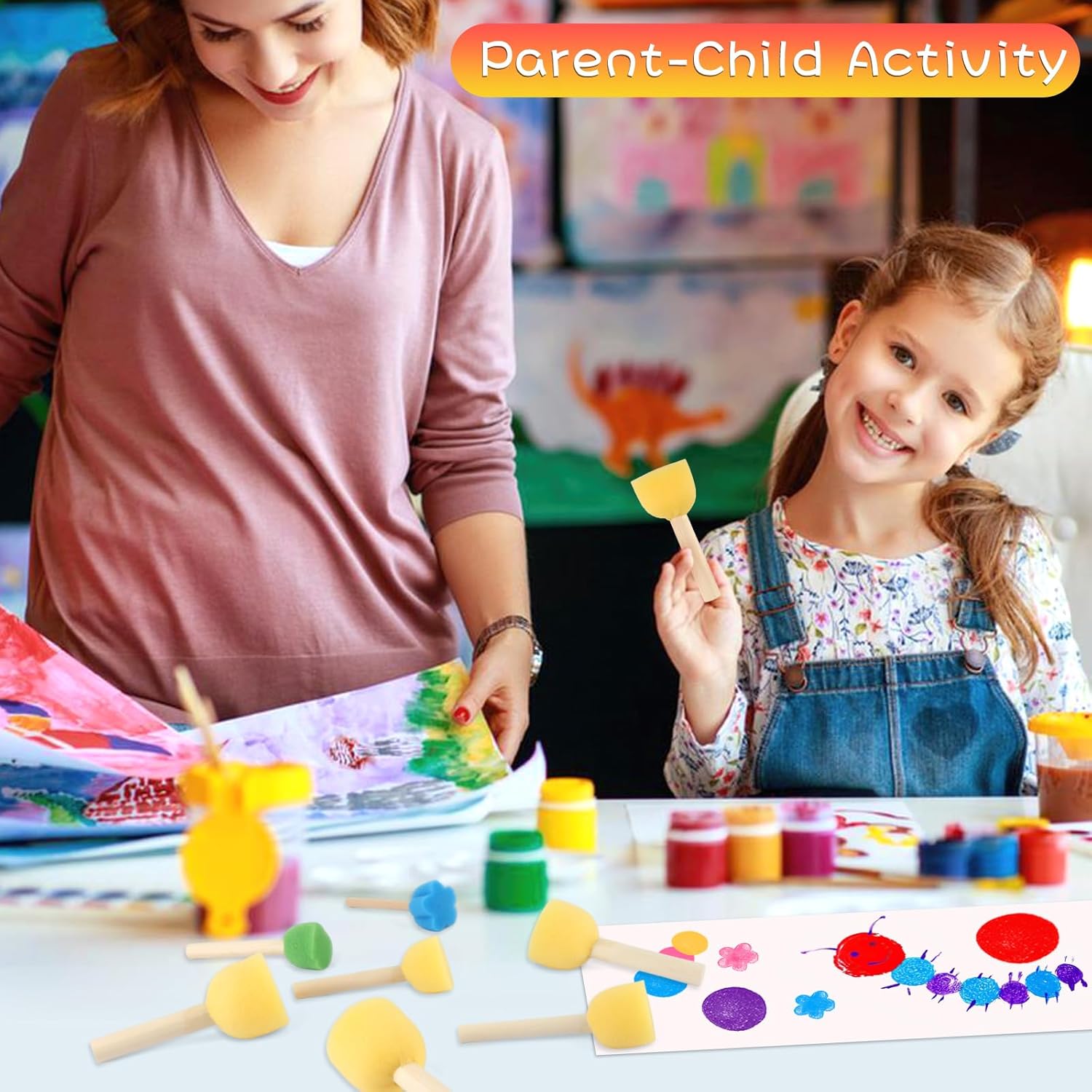 Pinceaux et éponges pour enfants : 30 pièces pour éveiller leur créativité en peinture et bricolage – Image 7