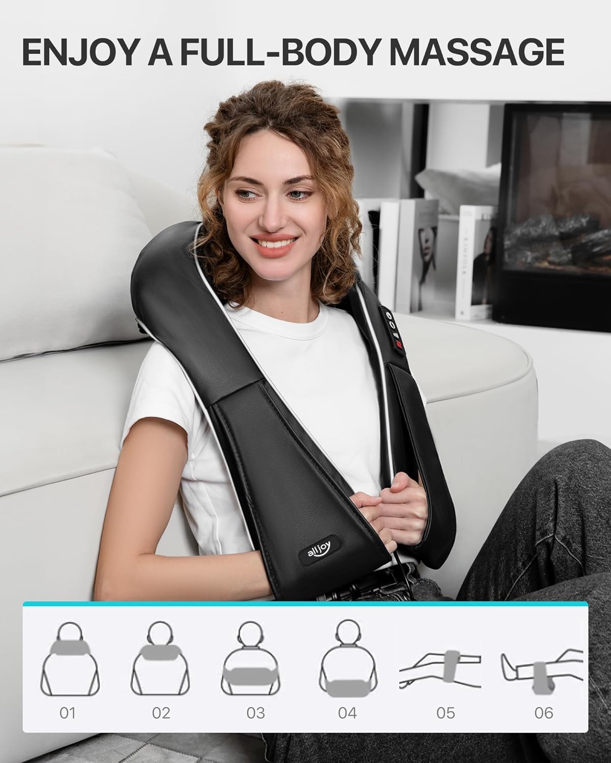 Masseur cervical électrique : soulagement du dos, cou et épaules pour les parents Offrez un moment de détente ultime avec notre appareil de massage shiatsu à chauffage, idéal pour un bien-être quotidien – Image 7