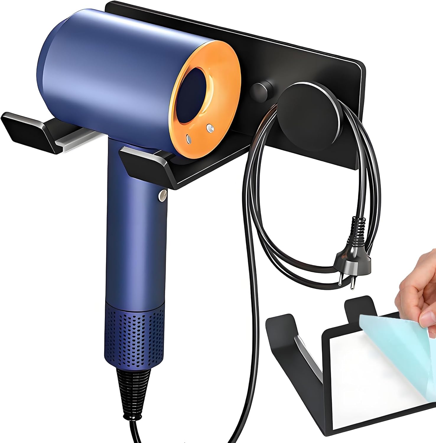 Support de sèche-cheveux en acier au carbone : idéal pour hôtels et salles de bain