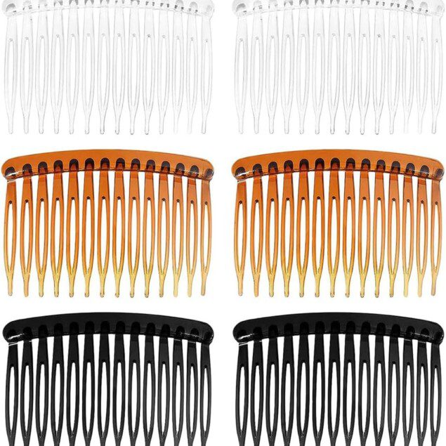 Peignes à cheveux décoratifs pour femmes : 6 pièces en plastique pour un coiffage élégant et pratique