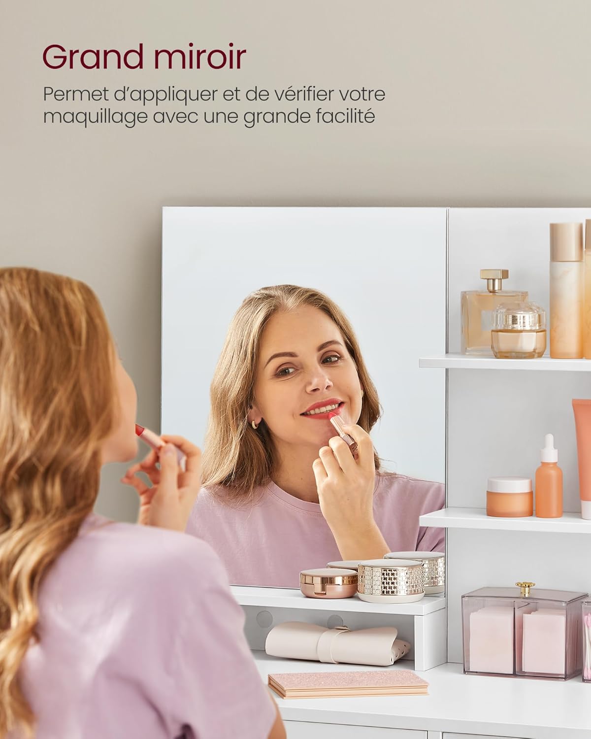 Coiffeuse moderne avec miroir : un coin beauté élégant pour les passionnées de maquillage – Image 5