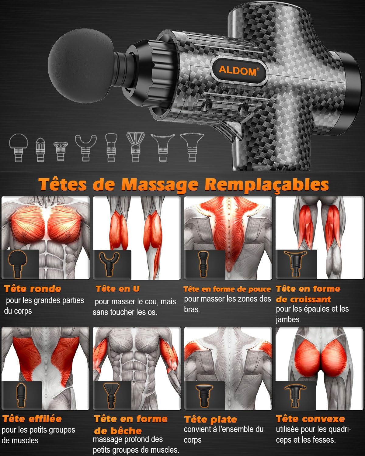 Pistolet de massage musculaire : soulagez douleurs et raideurs pour sportifs avec 30 niveaux réglables – Image 6