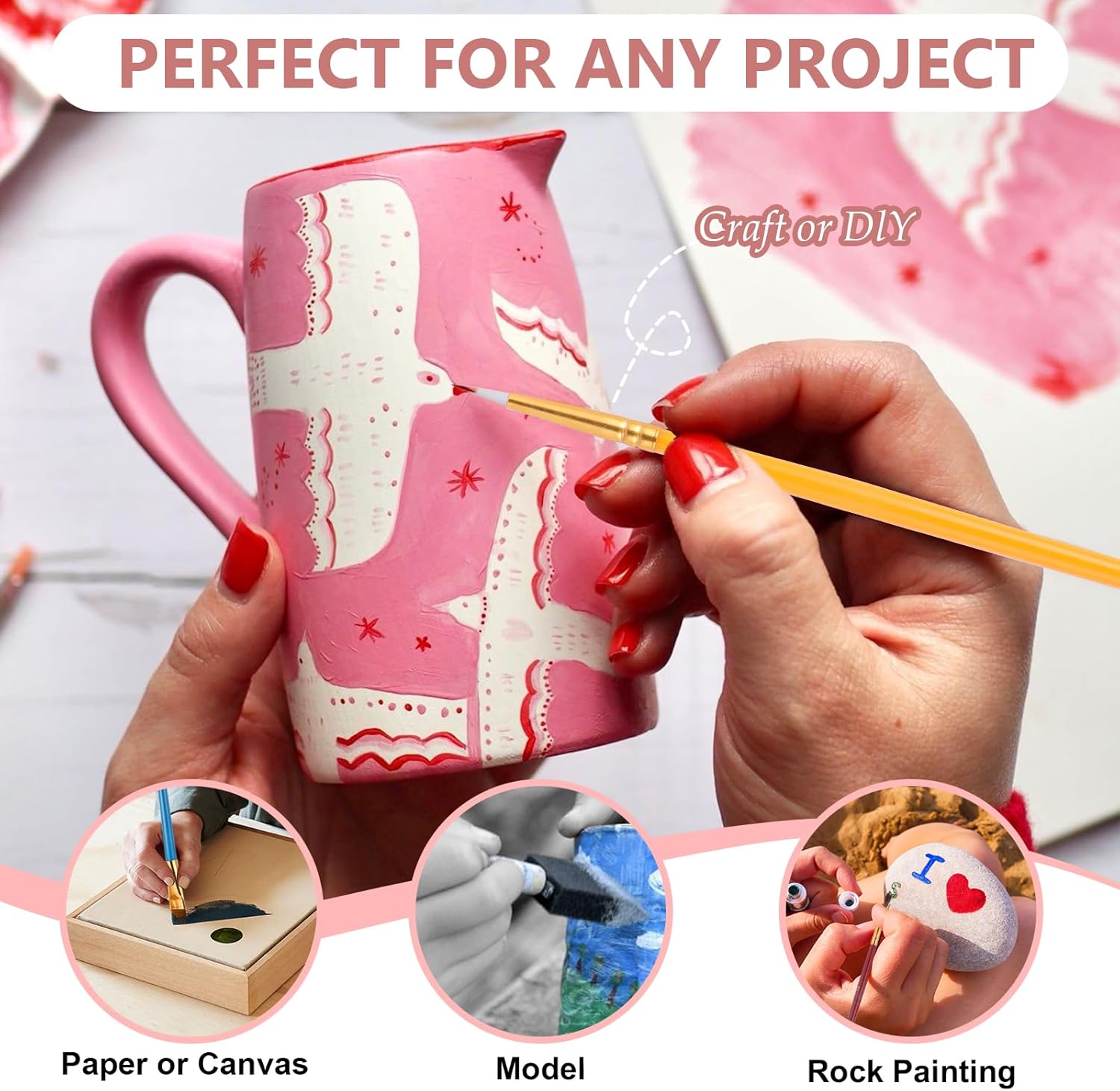 Pinceaux acryliques : set de 25 pinceaux parfaits pour artistes, enfants et débutants Découvrez un ensemble idéal pour la peinture créative et ludique – Image 6