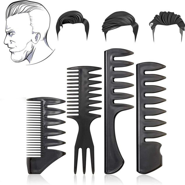 Peigne cheveux : 4 outils de coiffure pour hommes, démêlant antistatique et résistant à la chaleur pour un style impeccable à la maison