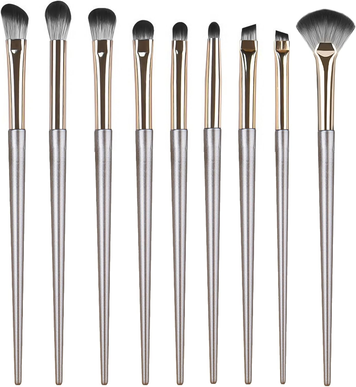 Pinceaux de maquillage or : set de 9 unités idéal pour sublimer vos yeux et sourcils