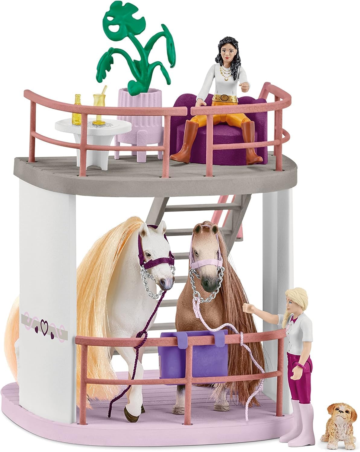 Écurie malette de coiffage avec accessoires de pansage : set de 99 pièces pour enfants de 4 ans et plus, pour des heures de jeu créatif avec des figurines chevaux – Image 5