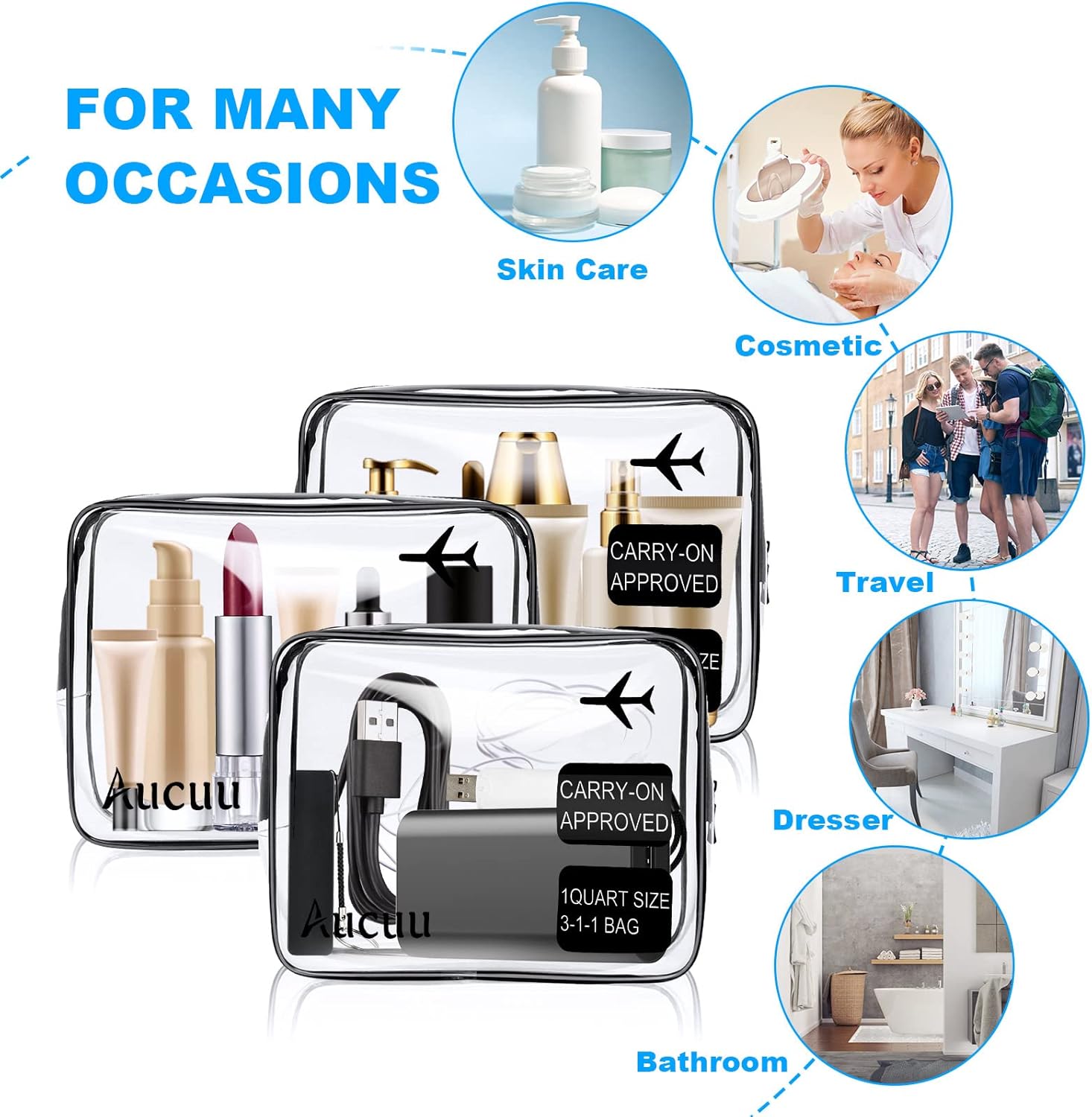 Trousse de toilette transparente pour homme et femme : le kit de voyage idéal pour vos essentiels en avion – Image 4