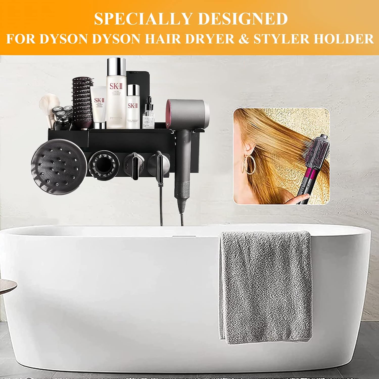 Support mural pour sèche-cheveux Dyson : un rangement astucieux pour les passionnés de beauté – Image 3