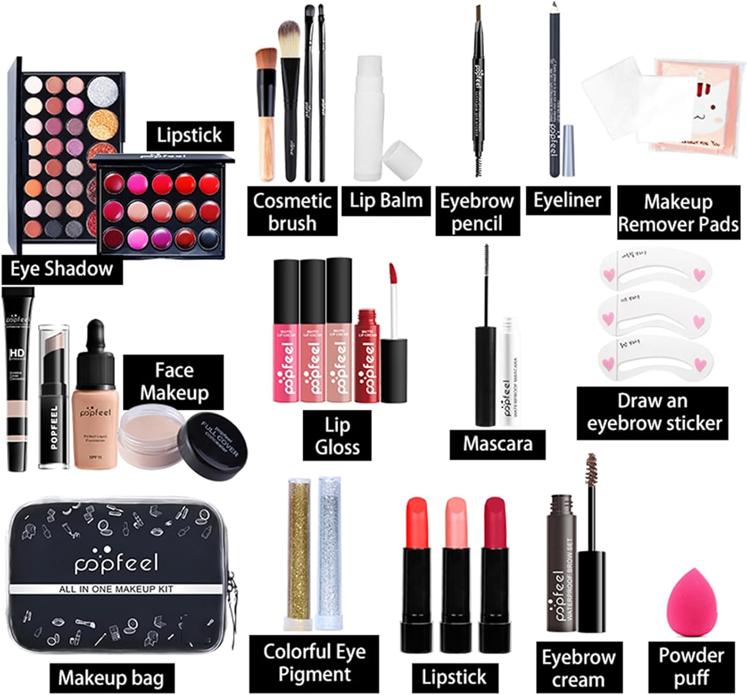 Ensemble maquillage complet pour femmes : 28 pièces pour un look parfait en toutes occasions – Image 2