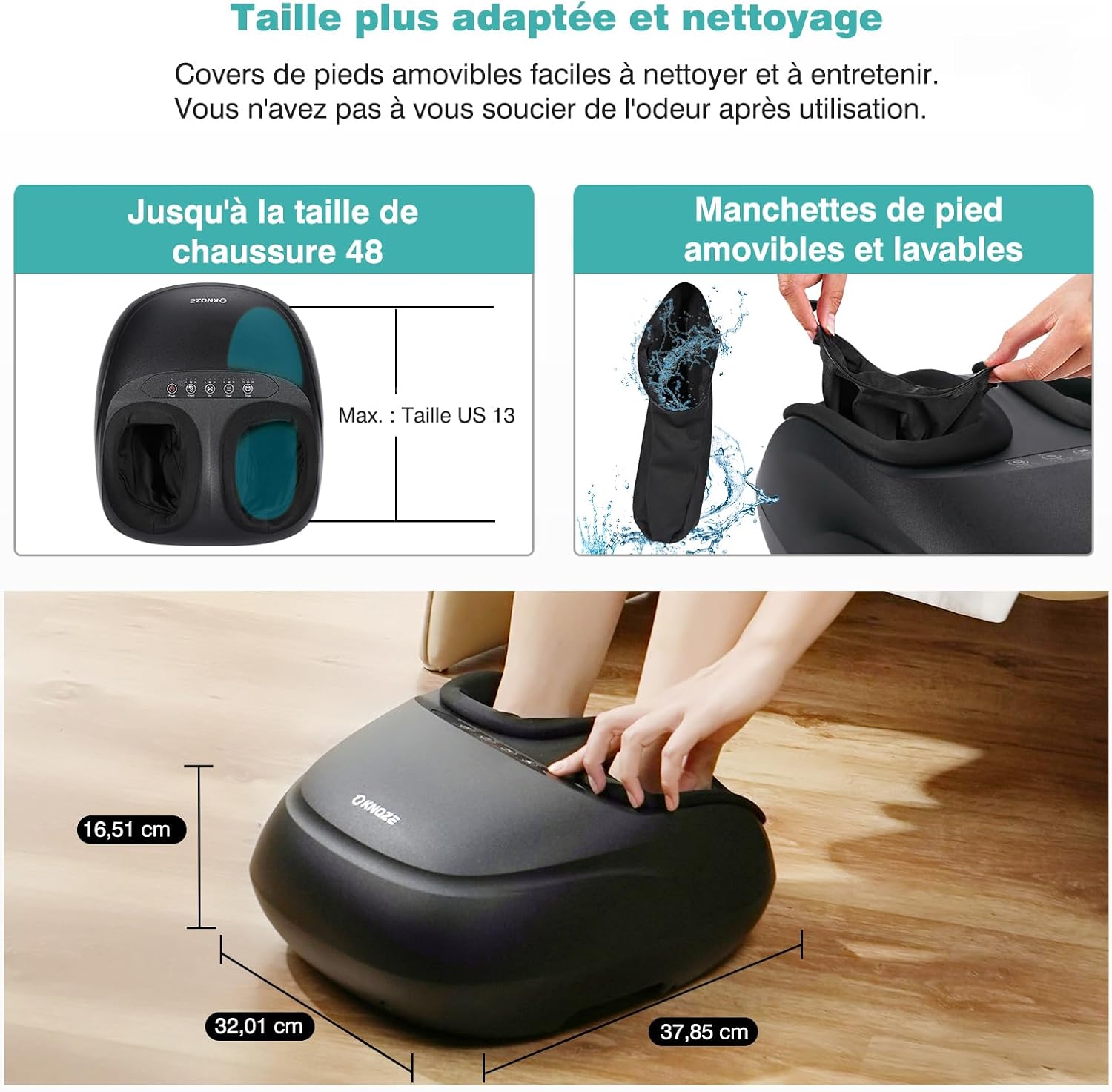Masseur pieds shiatsu avec chaleur : soulage fasciite plantaire et douleurs pour femmes – Image 6