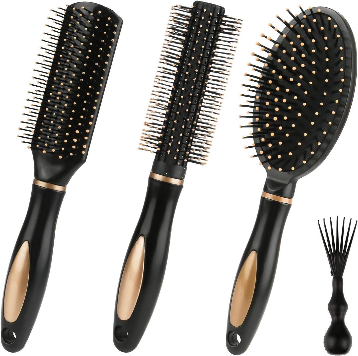 Brosse démêlante antistatique : 4 pièces pour hommes et femmes, idéale pour tous les types de cheveux, humides ou secs