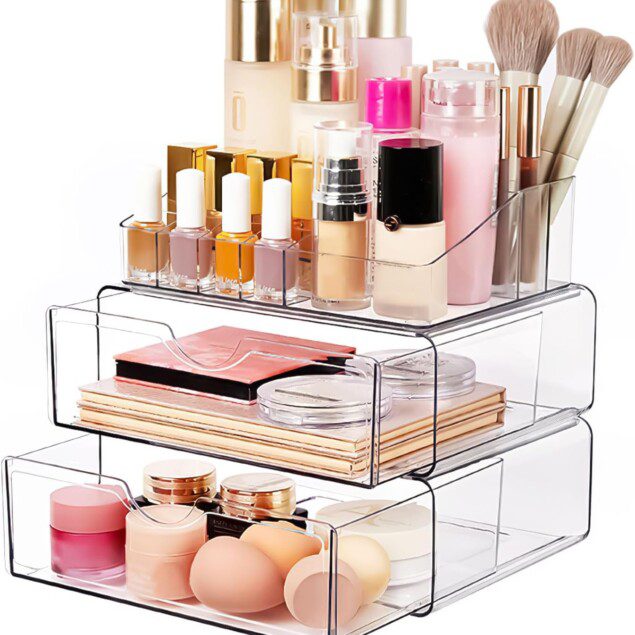 Tiroirs organisateur de cosmétiques : rangement élégant pour passionnés de maquillage