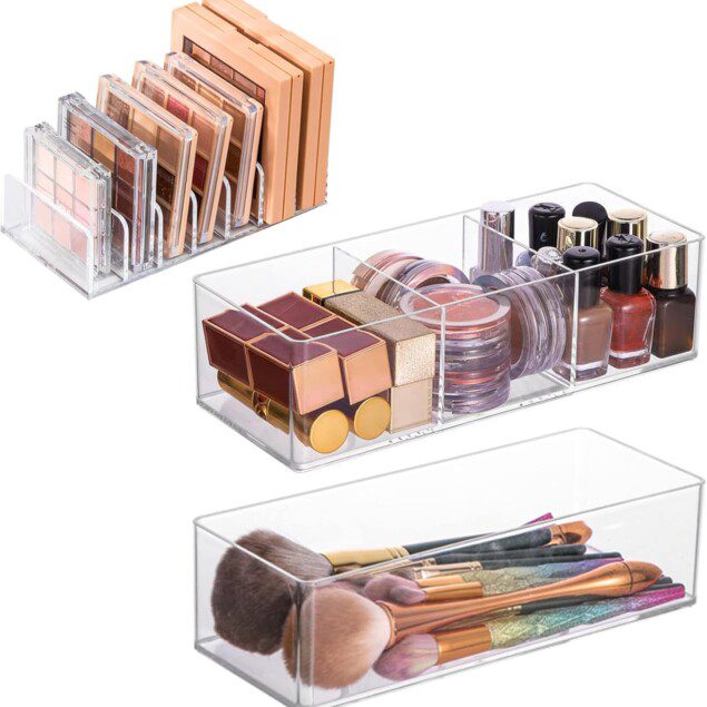 Organisateur de maquillage acrylique : rangement transparent idéal pour passionnées de beauté