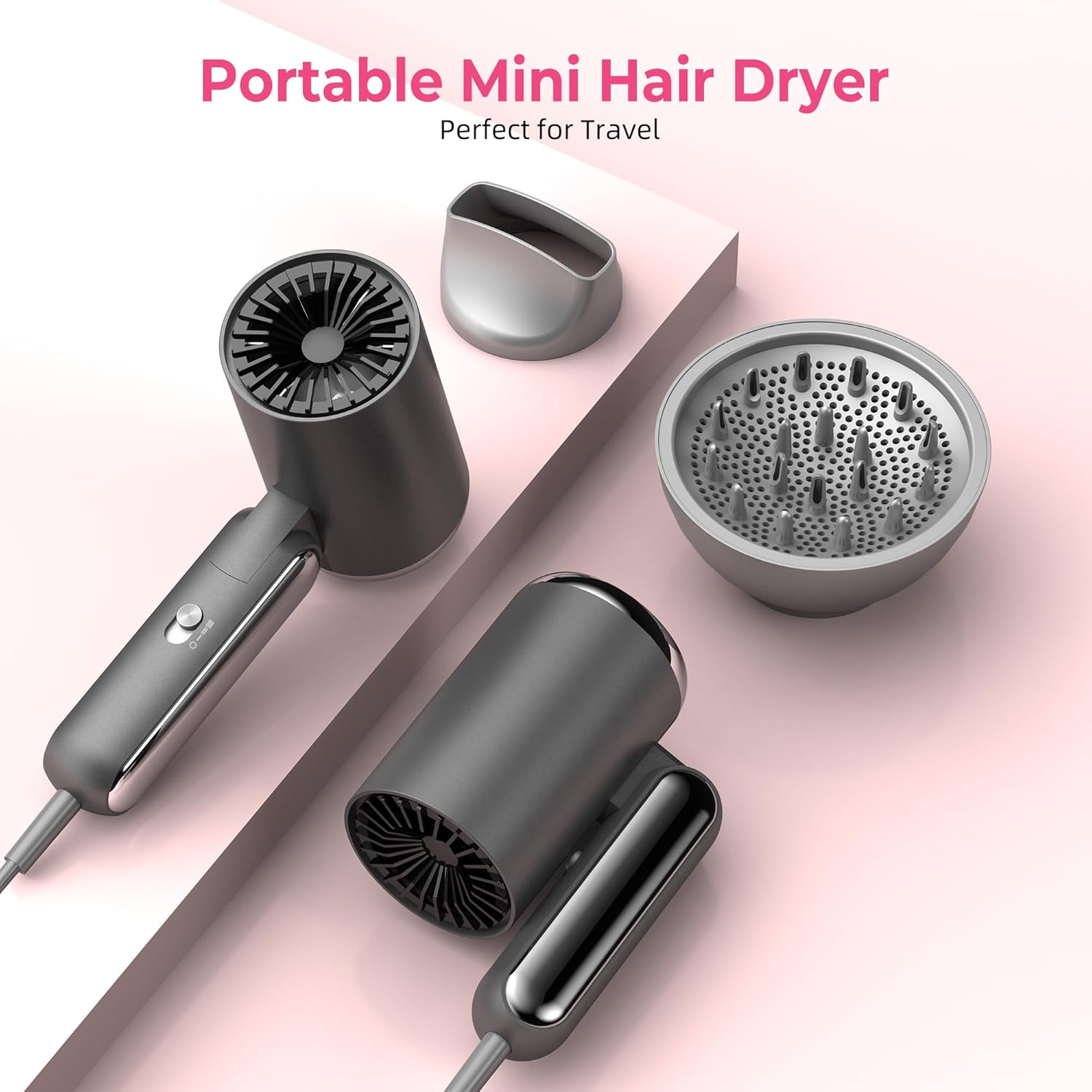 Sèche cheveux ionique 1800W avec diffuseur : l’allié parfait pour vos boucles en voyage – Image 2