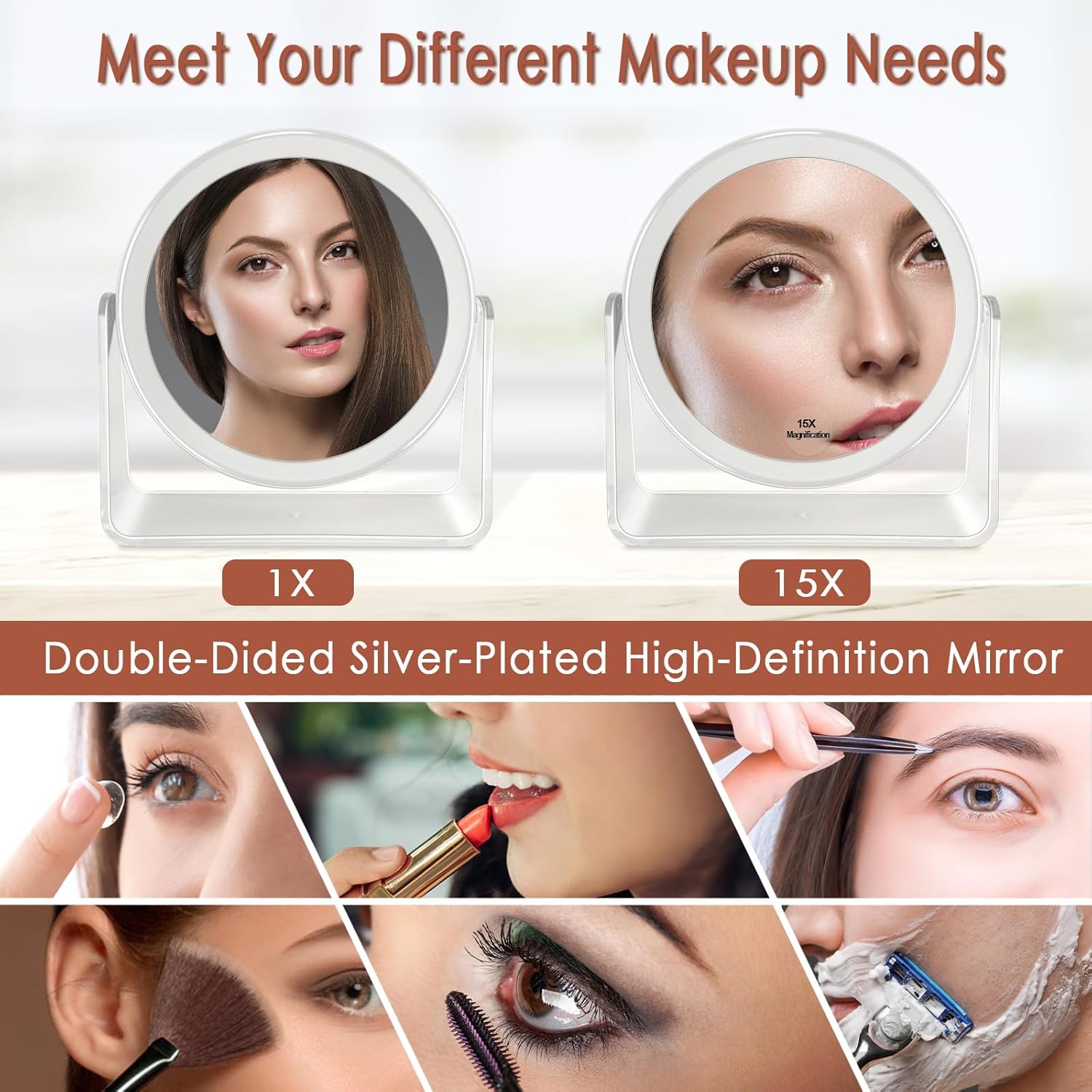 Miroir de maquillage grossissant double face : l’accessoire idéal pour les passionnées de beauté – Image 2