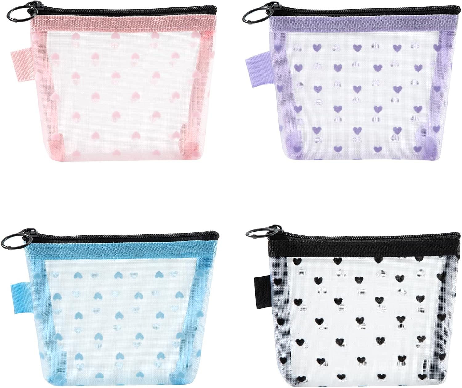 Mini trousses de toilette en maille : 4 pièces élégantes pour un voyage organisé et stylé