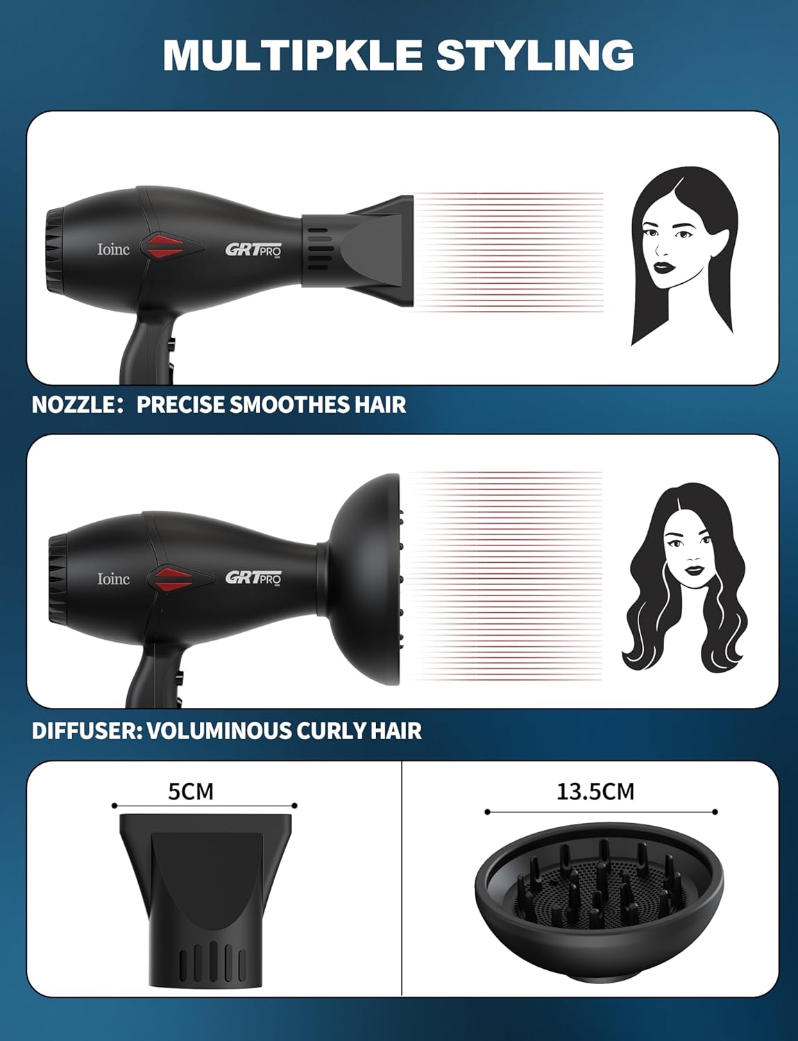 Sèche-cheveux professionnel 2400W : performance et douceur pour toute la famille – Image 7