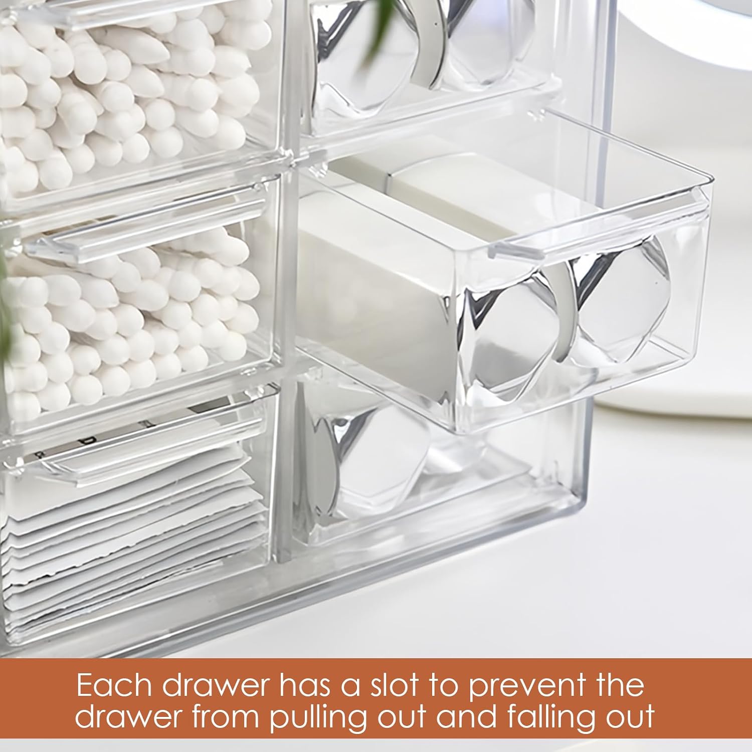 Organiseur de maquillage : petits tiroirs transparents pour un rangement élégant des cosmétiques et bijoux – Image 5
