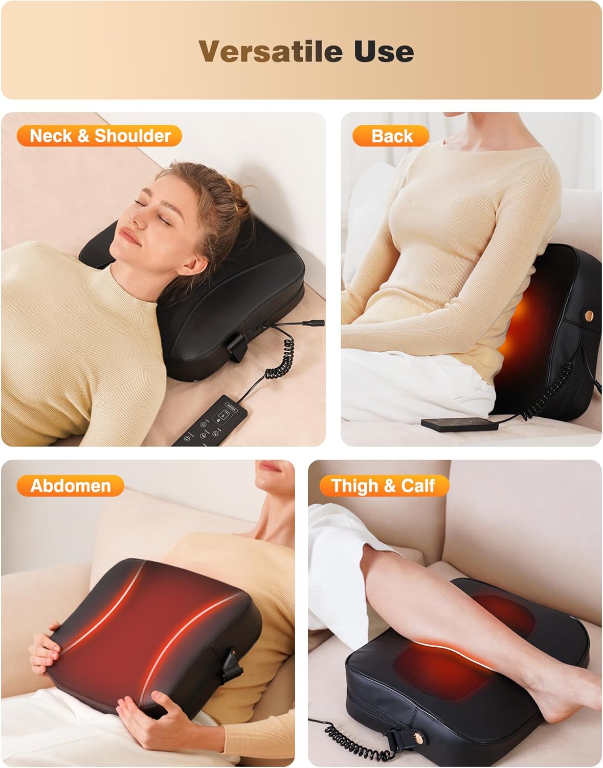 Masseur de dos avec chauffage : soulagement des douleurs au cou et aux épaules pour un confort optimal au bureau – Image 8