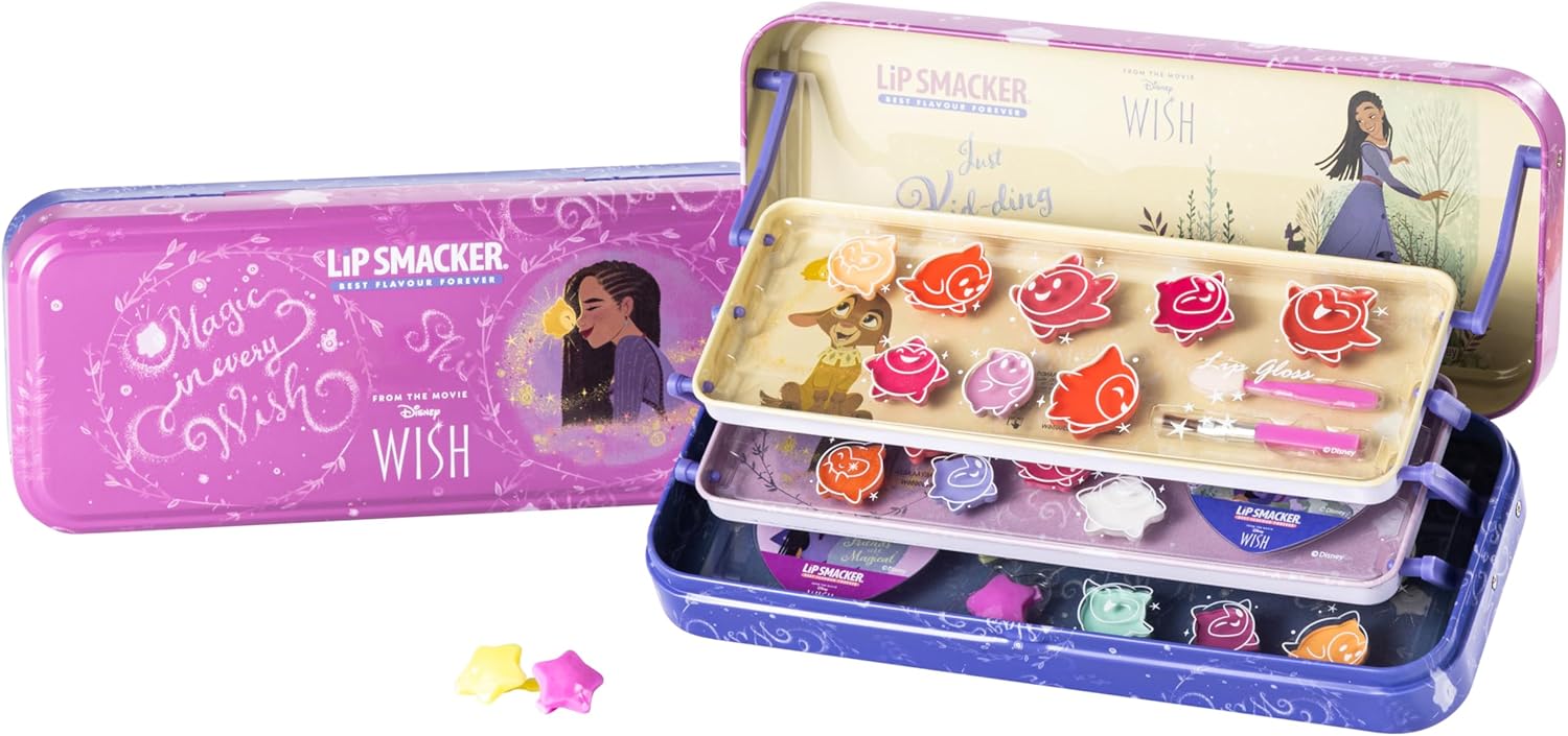 Ensemble de maquillage pour enfants : le coffret beauté inspiré par Disney Wish avec brillants à lèvres et fards à paupières pour des heures de créativité – Image 2