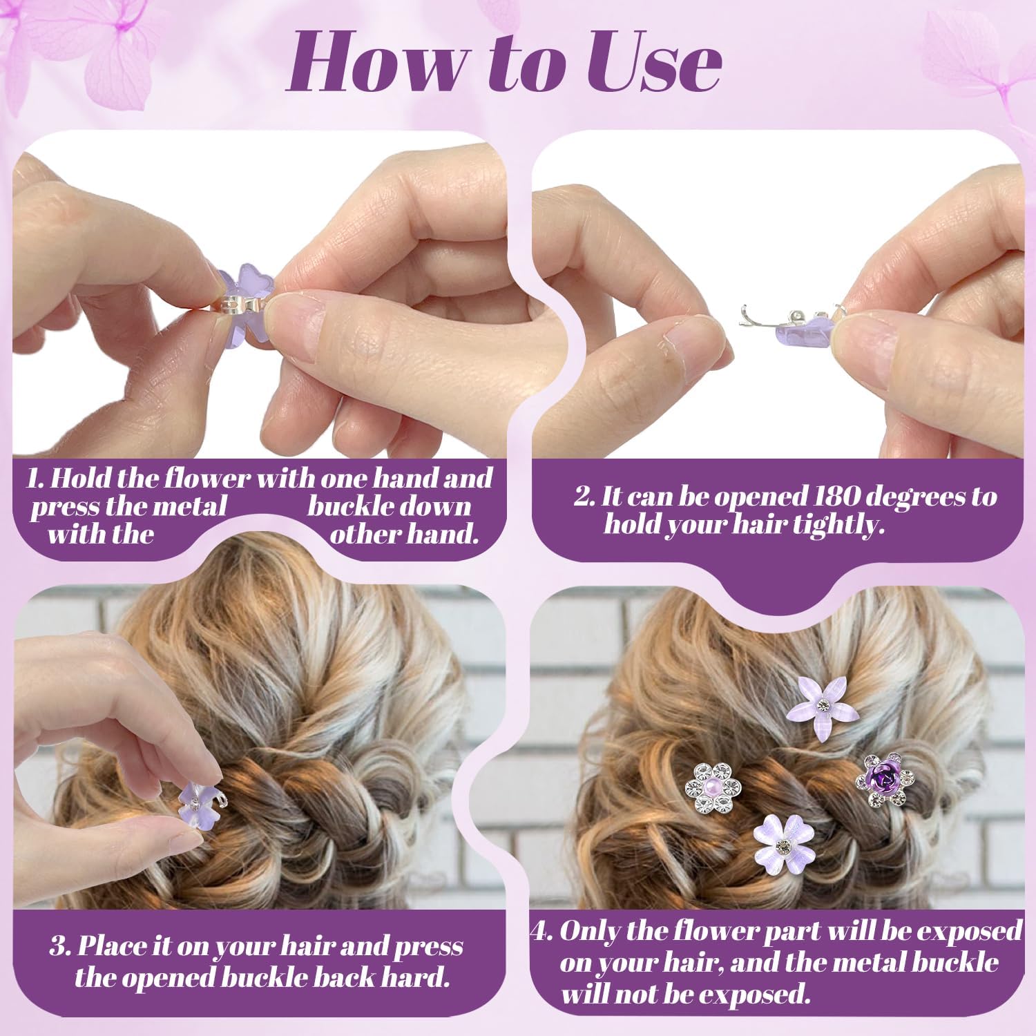 Pinces à fleurs miniatures en strass : accessoires de coiffure élégants pour femmes et filles lors des fêtes et mariages – Image 7