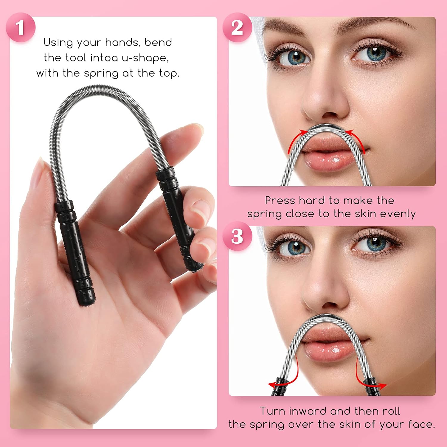 Épilateur de visage à ressort : un outil pratique pour femmes et hommes pour éliminer les poils indésirables du visage avec élégance – Image 5