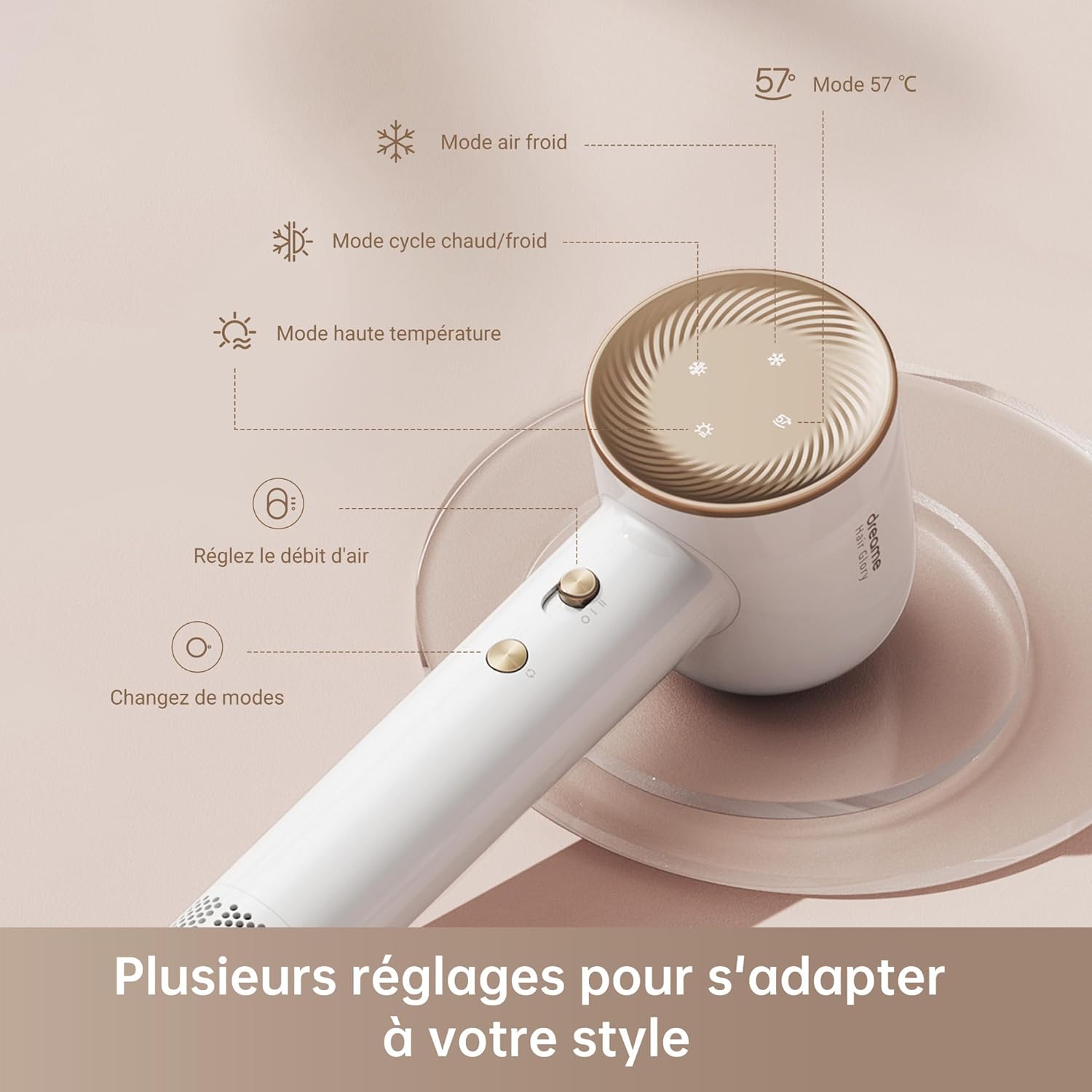 Sèche-cheveux professionnel pour un séchage rapide et efficace : découvrez le combo DREAME Hair Glory – Image 4