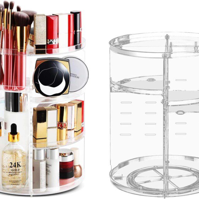 Organisateur de maquillage transparent : un rangement rotatif 360 degrés pour les passionnées de beauté
