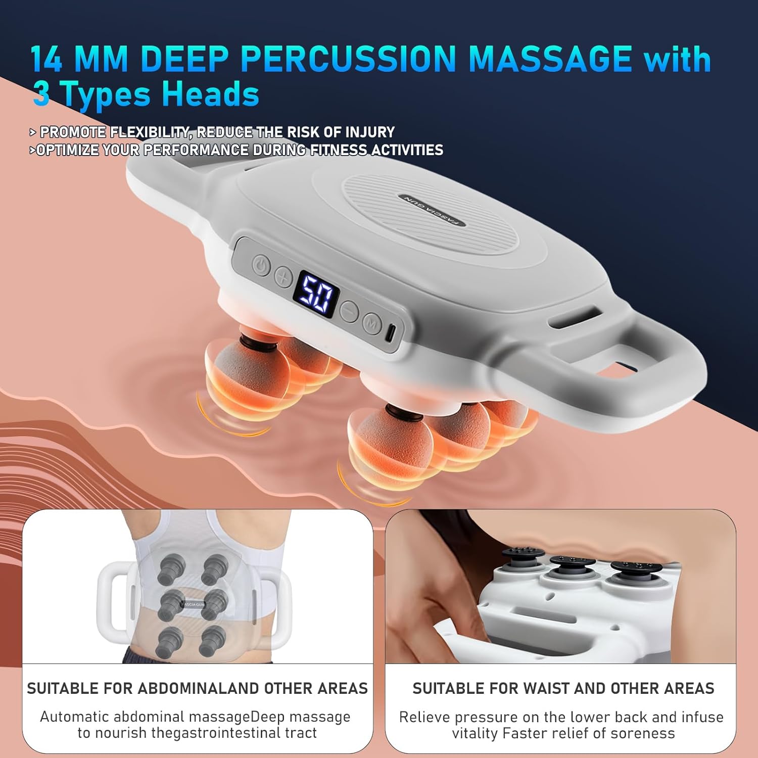 Pistolet de massage à 6 têtes pour sportifs : relaxation musculaire profonde et personnalisable – Image 4