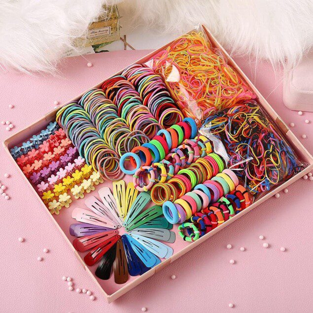 Coffret cadeau de 780 pcs : accessoires cheveux multicolores pour bébé et petites filles   Pinces, barrettes et nœuds élégants pour sublimer les coiffures de vos tout-petits
