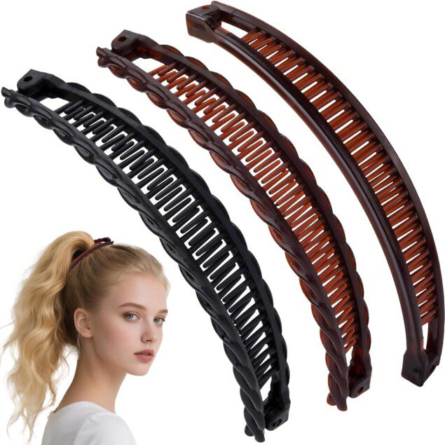 Pinces à cheveux banane : 3 pièces vintage élégantes pour femmes, l'accessoire de beauté idéal pour un style raffiné
