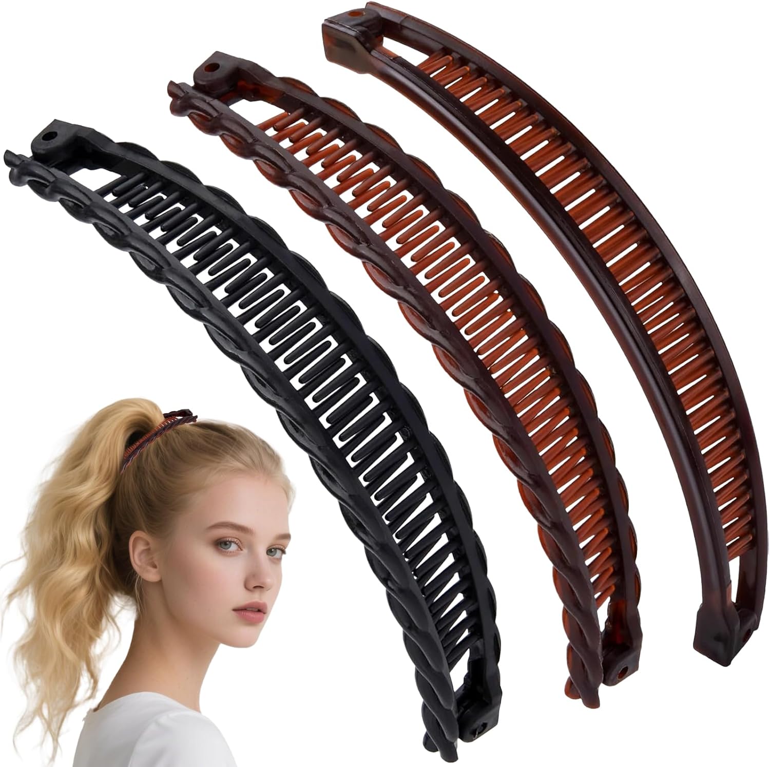 Pinces à cheveux banane : 3 pièces vintage élégantes pour femmes, l'accessoire de beauté idéal pour un style raffiné