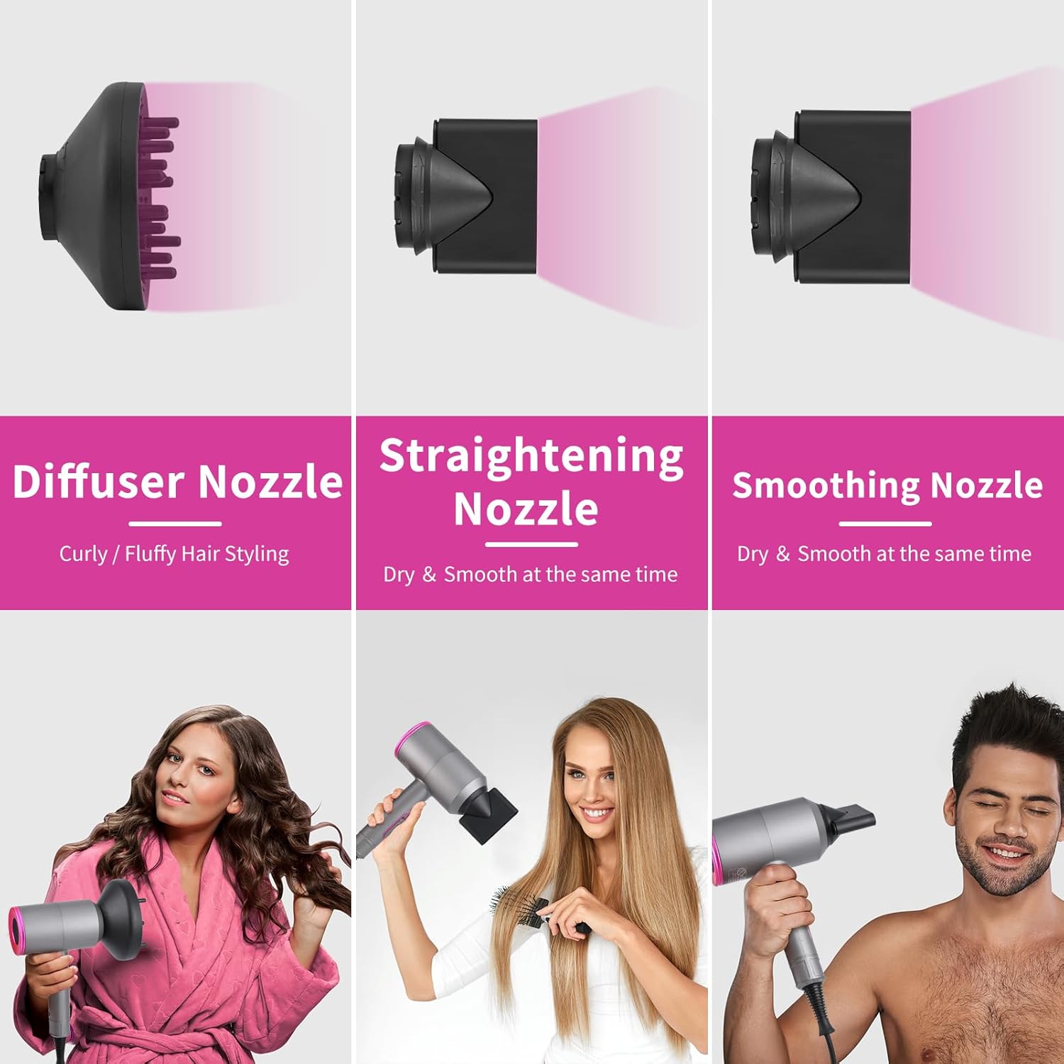 Sèche-cheveux professionnel 2000W : séchage rapide et polyvalent pour toute la famille – Image 9