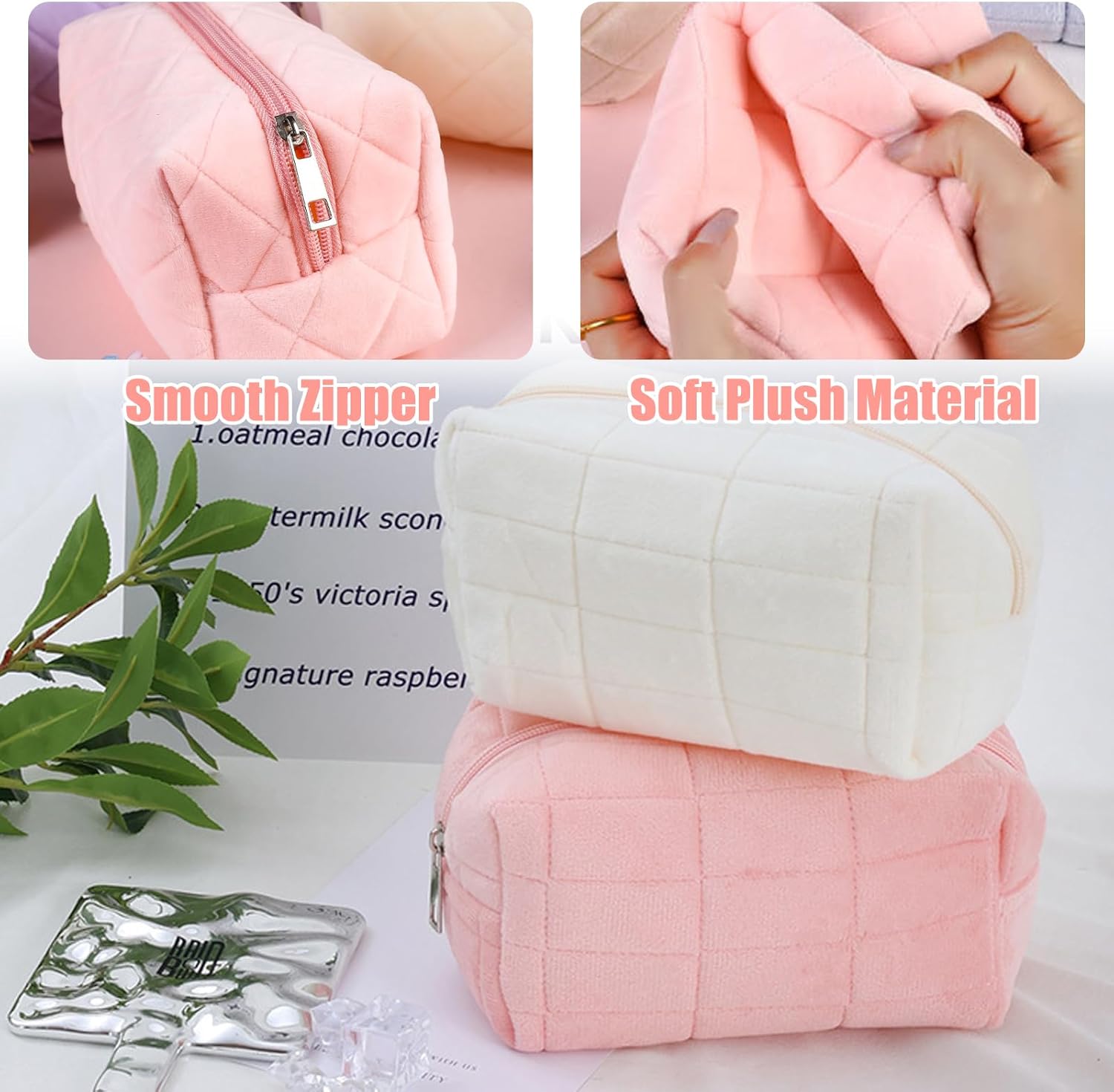 Élégante Trousse de Toilette à Carreaux Mignons – Image 2